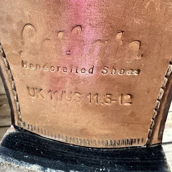 Lethato Mens Cognac Brown Leather Perforated Lace Up Oxford Shoes Size 11.5 - Picture 8 of 8